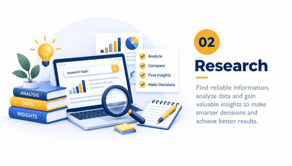 SEO research with data analysis, keyword research and website insights